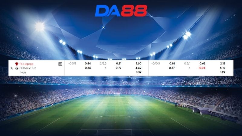 Bảng kèo FK Liepaja vs FK Decic Tuzi 23h00 ngày 09/07/2026