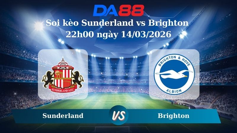 Nhận định soi kèo Sunderland vs Brighton 22h00 ngày 14/03/2026