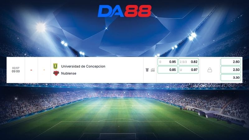 Bảng kèo Universidad de Concepcion vs Nublense 05h00 ngày 02/07/2026