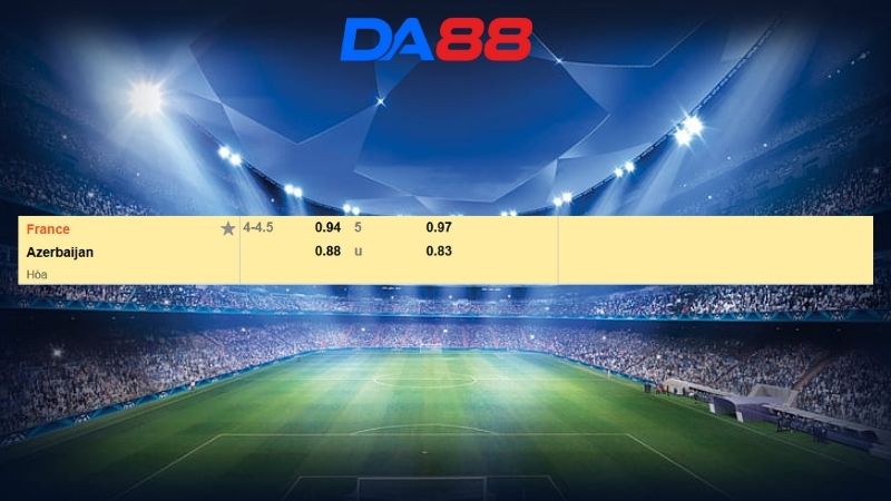 Bảng kèo Pháp vs Azerbaijan