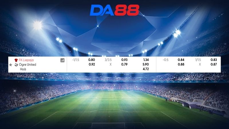 Bảng kèo FK Liepaja vs Ogre United 23h00 ngày 30/06/2026