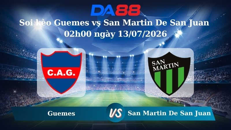 Nhận định soi kèo Guemes vs San Martin De San Juan 02h00 ngày 13/07/2026