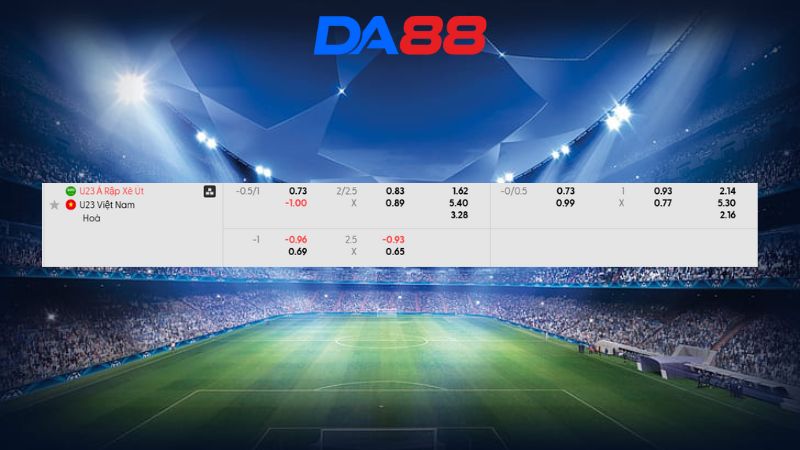 Bảng kèo U23 Saudi Arabia vs U23 Việt Nam 23h30 ngày 12/01/2026