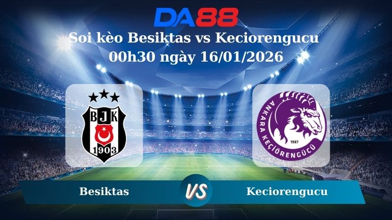 Nhận định soi kèo Besiktas vs Keciorengucu 00h30 ngày 16/01/2026 – Cúp Quốc Gia Thổ Nhĩ Kỳ  DA88