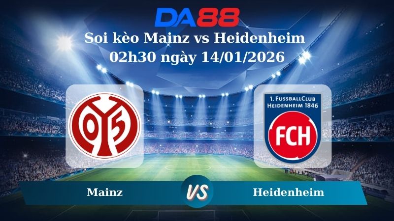 Nhận định soi kèo Mainz vs Heidenheim 02h30 ngày 14/01/2026 – Bundesliga  DA88